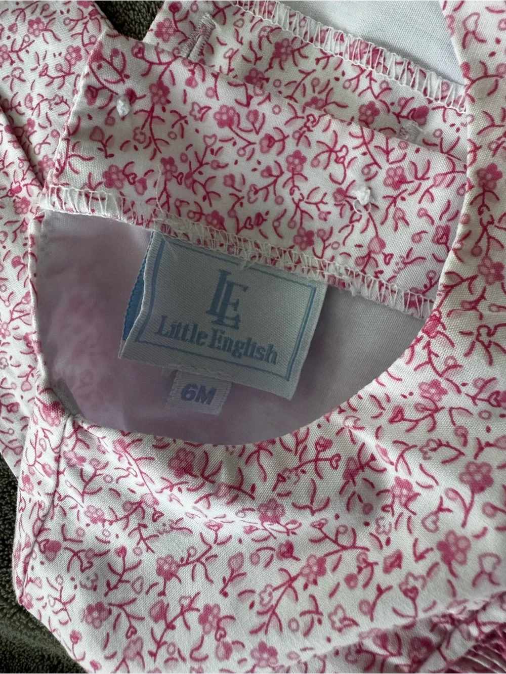 Little English smocked pink bubble set - Picture 4 of 6